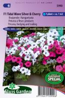 Petunia F1 Tidle Wave SIlver & Cherry red